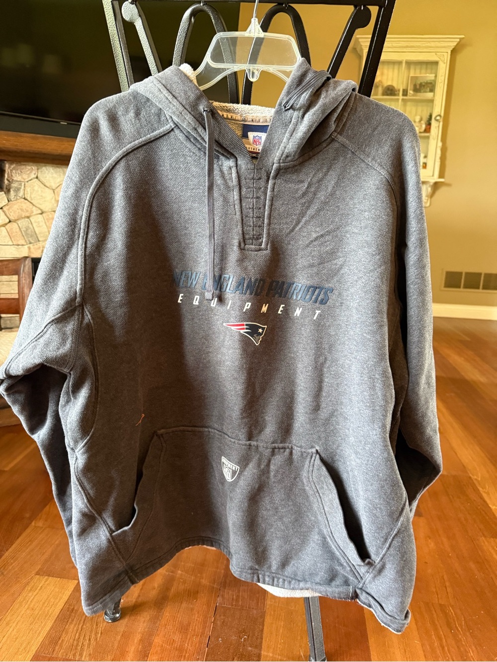Men’s Gray Pullover Hoodie New England Patriots